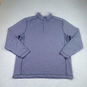 Tommy Bahama Pullover Mens XL Blue Herringbone 1/4 Zip Sweatshirt